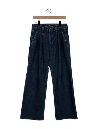 Pre-owned Anine Bing High-rise Wide Leg Jeans In Blue