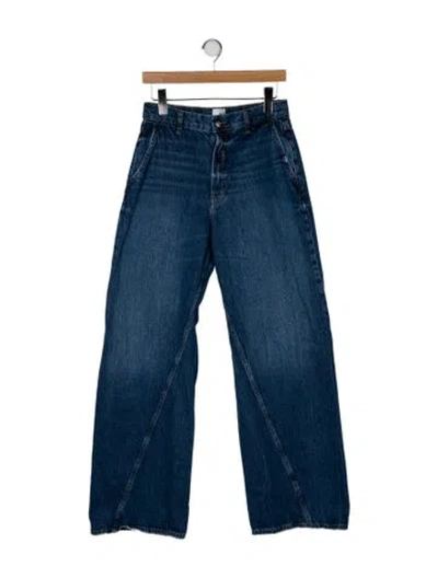 Pre-owned Anine Bing High-rise Wide Leg Jeans In Blue