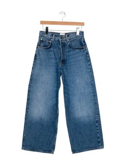 Pre-owned Anine Bing High-rise Wide Leg Jeans In Blue
