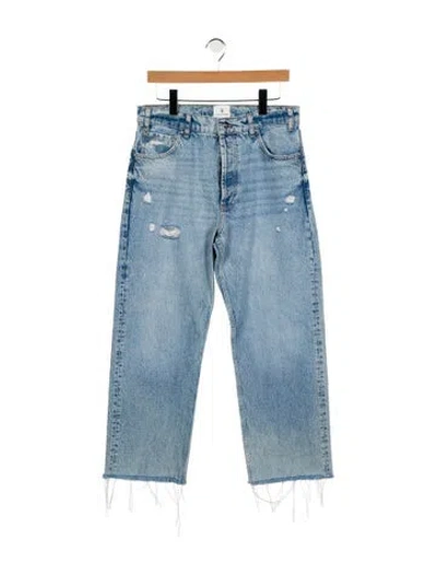 Pre-owned Anine Bing High-rise Wide Leg Jeans In Blue
