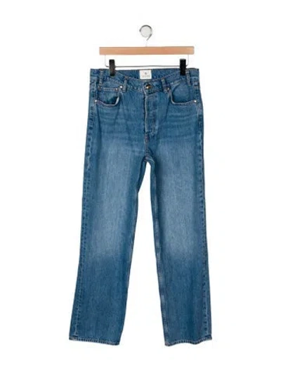 Pre-owned Anine Bing High-rise Wide Leg Jeans In Blue