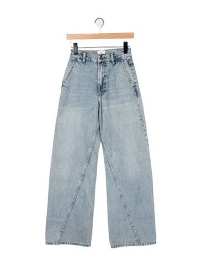 Pre-owned Anine Bing High-rise Wide Leg Jeans In Blue