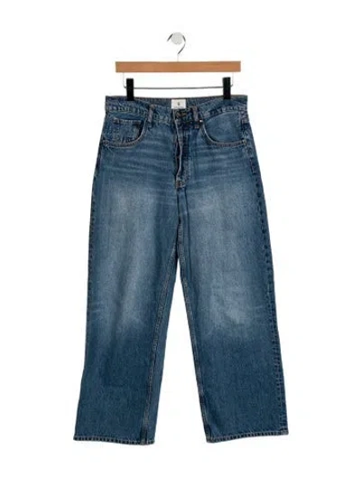 Pre-owned Anine Bing High-rise Wide Leg Jeans In Blue