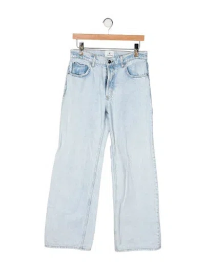 Pre-owned Anine Bing High-rise Wide Leg Jeans In Blue