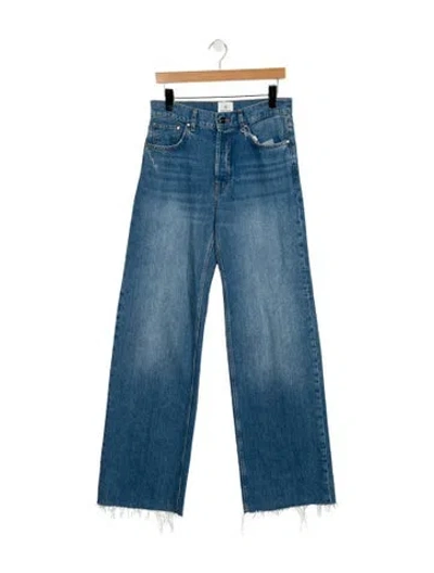 Pre-owned Anine Bing High-rise Wide Leg Jeans In Blue