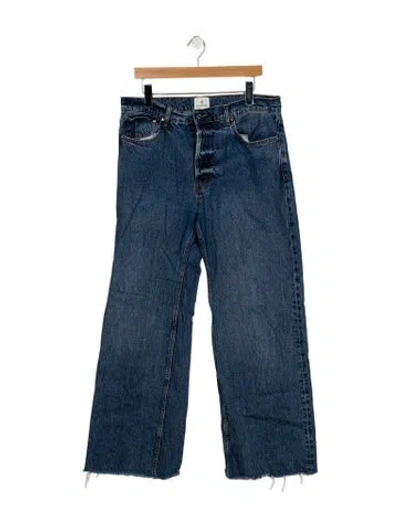 Pre-owned Anine Bing High-rise Wide Leg Jeans In Blue