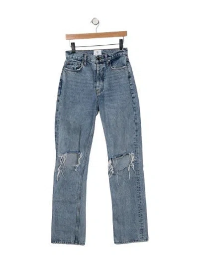 Pre-owned Anine Bing High-rise Wide Leg Jeans In Blue