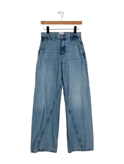 Pre-owned Anine Bing High-rise Wide Leg Jeans In Blue