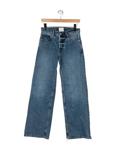 Pre-owned Anine Bing High-rise Wide Leg Jeans In Blue