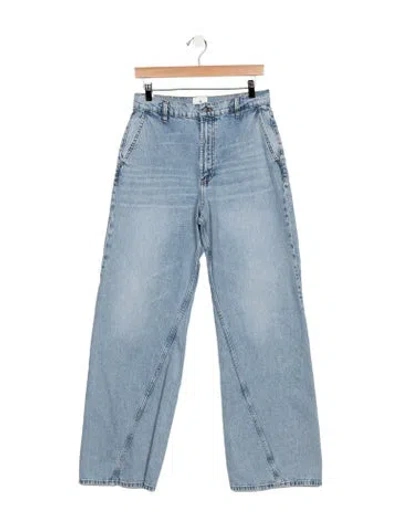 Pre-owned Anine Bing High-rise Wide Leg Jeans In Blue