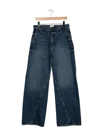 Pre-owned Anine Bing High-rise Wide Leg Jeans In Blue