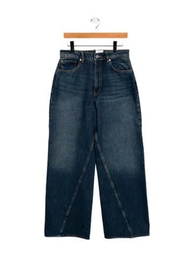 Pre-owned Anine Bing High-rise Wide Leg Jeans In Blue