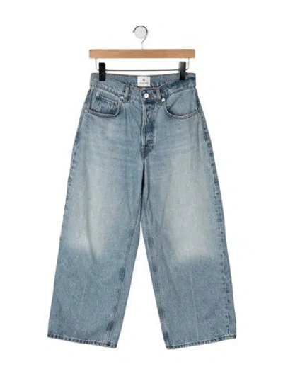 Pre-owned Anine Bing High-rise Wide Leg Jeans In Blue