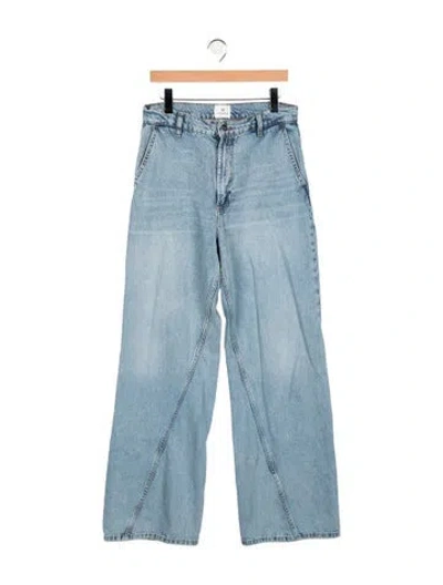 Pre-owned Anine Bing High-rise Wide Leg Jeans In Blue
