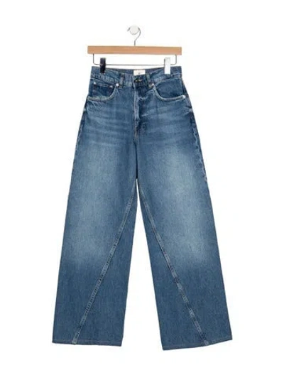 Pre-owned Anine Bing High-rise Wide Leg Jeans In Blue