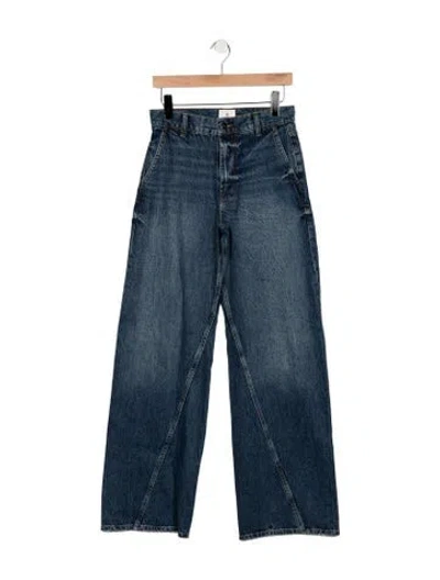 Pre-owned Anine Bing High-rise Wide Leg Jeans In Blue