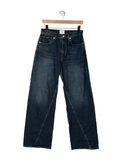 Pre-owned Anine Bing High-rise Wide Leg Jeans In Blue