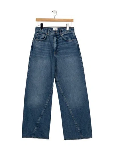 Pre-owned Anine Bing High-rise Wide Leg Jeans In Blue