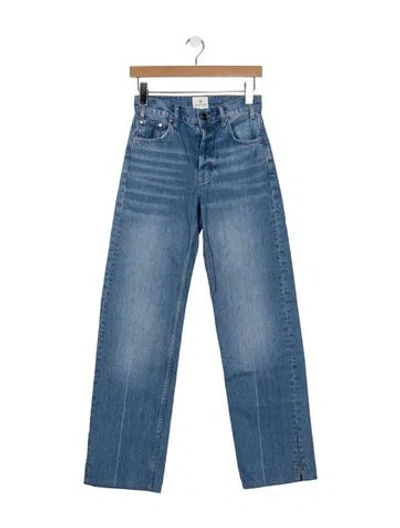 Pre-owned Anine Bing High-rise Wide Leg Jeans In Blue