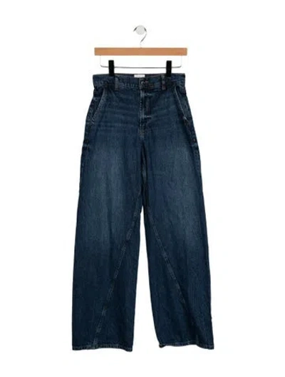 Pre-owned Anine Bing High-rise Wide Leg Jeans In Blue