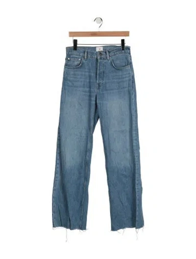 Pre-owned Anine Bing High-rise Wide Leg Jeans In Blue