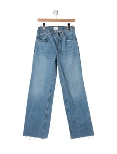 Pre-owned Anine Bing High-rise Wide Leg Jeans In Blue