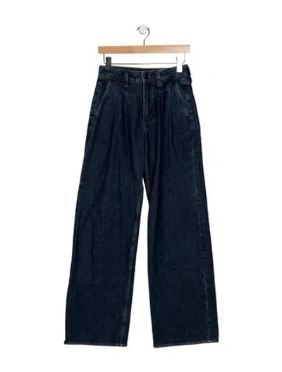 Pre-owned Anine Bing High-rise Wide Leg Jeans In Blue