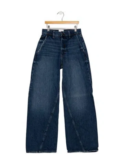 Pre-owned Anine Bing High-rise Wide Leg Jeans In Blue