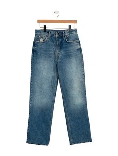 Pre-owned Anine Bing High-rise Wide Leg Jeans In Blue