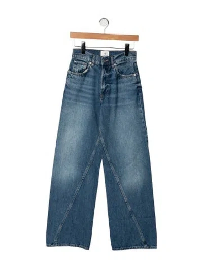Pre-owned Anine Bing High-rise Wide Leg Jeans In Blue