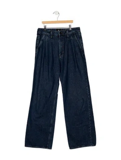 Pre-owned Anine Bing High-rise Wide Leg Jeans In Blue