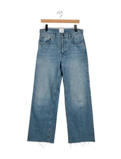 Pre-owned Anine Bing High-rise Wide Leg Jeans In Blue