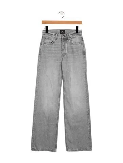 Pre-owned Anine Bing High-rise Wide Leg Jeans In Gray