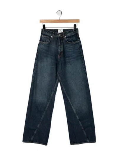 Pre-owned Anine Bing High-rise Wide Leg Jeans In Green