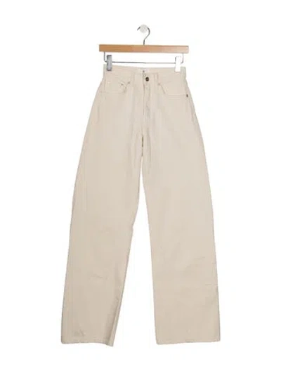 Pre-owned Anine Bing High-rise Wide Leg Jeans In Neutrals