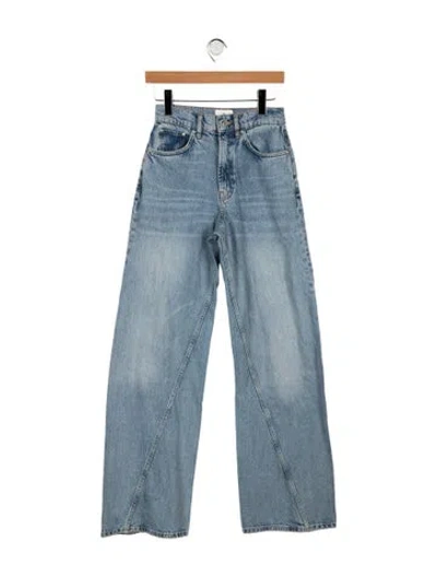 Pre-owned Anine Bing High-rise Wide Leg Jeans W/ Tags In Blue