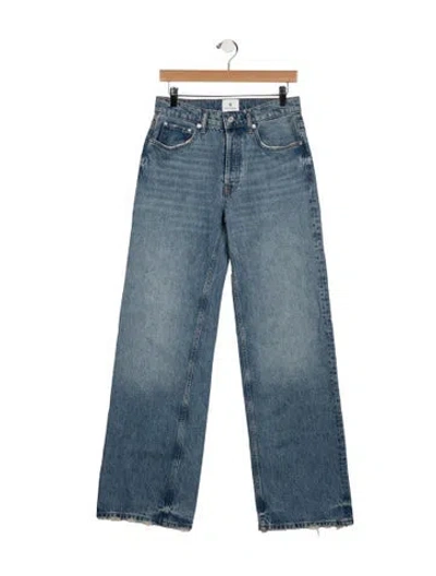 Pre-owned Anine Bing High-rise Wide Leg Jeans W/ Tags In Blue