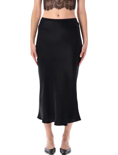 Anine Bing High-waisted Midi Skirt With Fluid Fit In Black