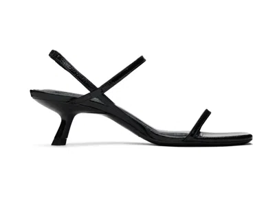 Anine Bing Hilda Kitten Heel Sandals In Black Patent