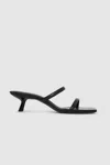 Anine Bing Sleek Black Calfskin Mules With Curved Heel In Black