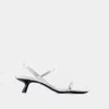 Anine Bing Hilda Leather Ankle-strap Pumps In Silver