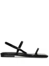 Anine Bing Hilda Flat Sandals In Black In Black