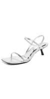Anine Bing Hilda Leather Ankle-strap Pumps In Silver
