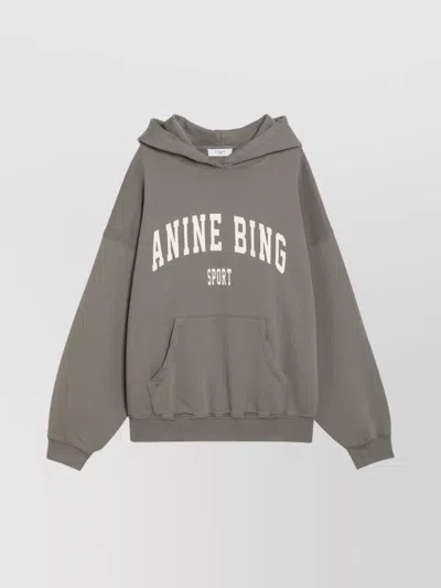 ANINE BING HOODED SWEATSHIRT FEATURING LOGO PRINT