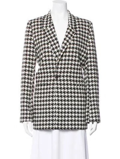 Pre-owned Anine Bing Houndstooth Print Blazer In Multi