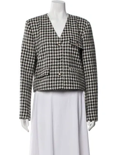 Pre-owned Anine Bing Houndstooth Print Blazer In Multi