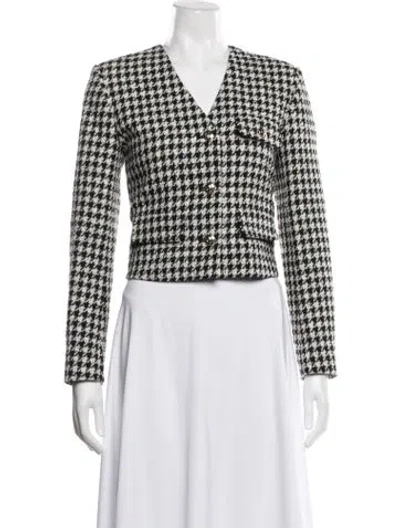 Pre-owned Anine Bing Houndstooth Print Blazer In Multicolor