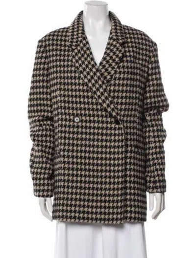 Pre-owned Anine Bing Houndstooth Print Blazer In Multicolor