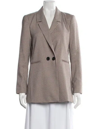 Pre-owned Anine Bing Houndstooth Print Blazer In Neutral