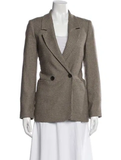 Pre-owned Anine Bing Houndstooth Print Blazer In Neutral